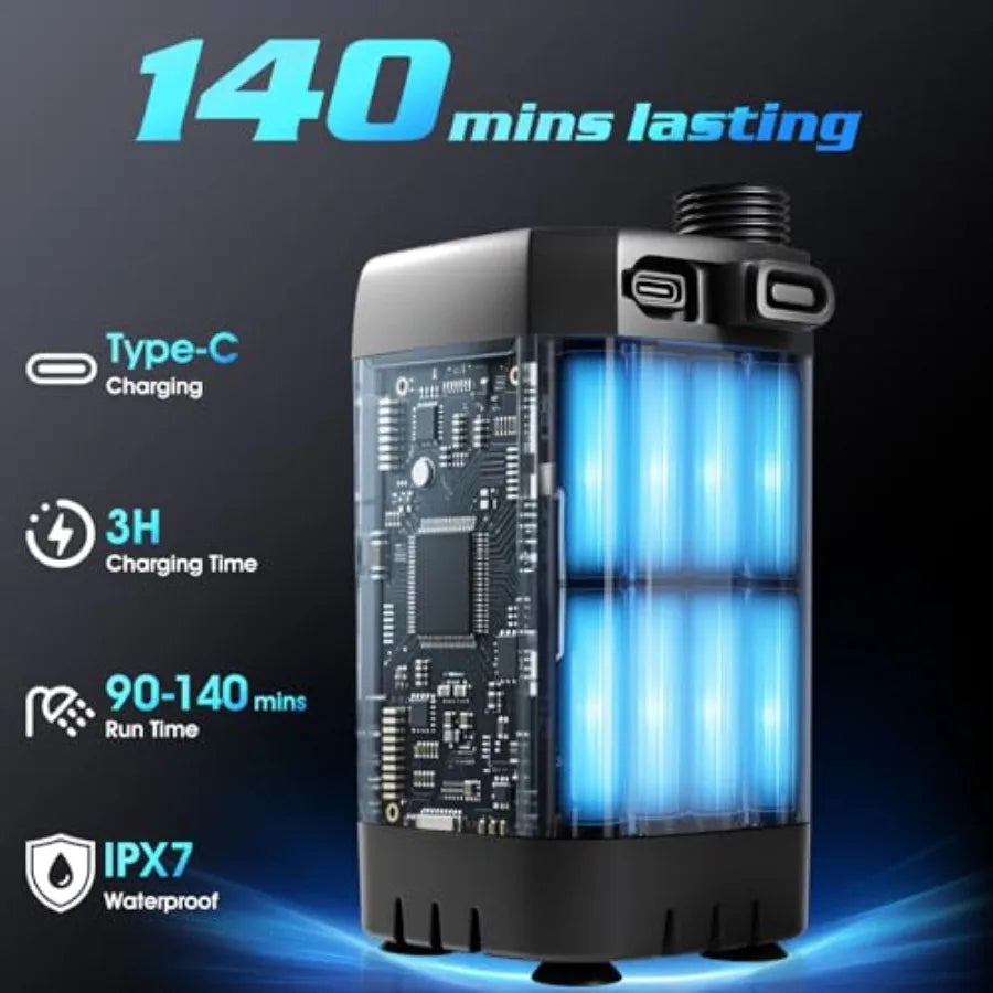 Portable Camping Shower With 2000W Auto Off Heater 4 Modes