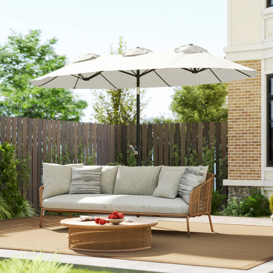 Outsunny Double Sided Patio Umbrella With Tilt Crank Handle
