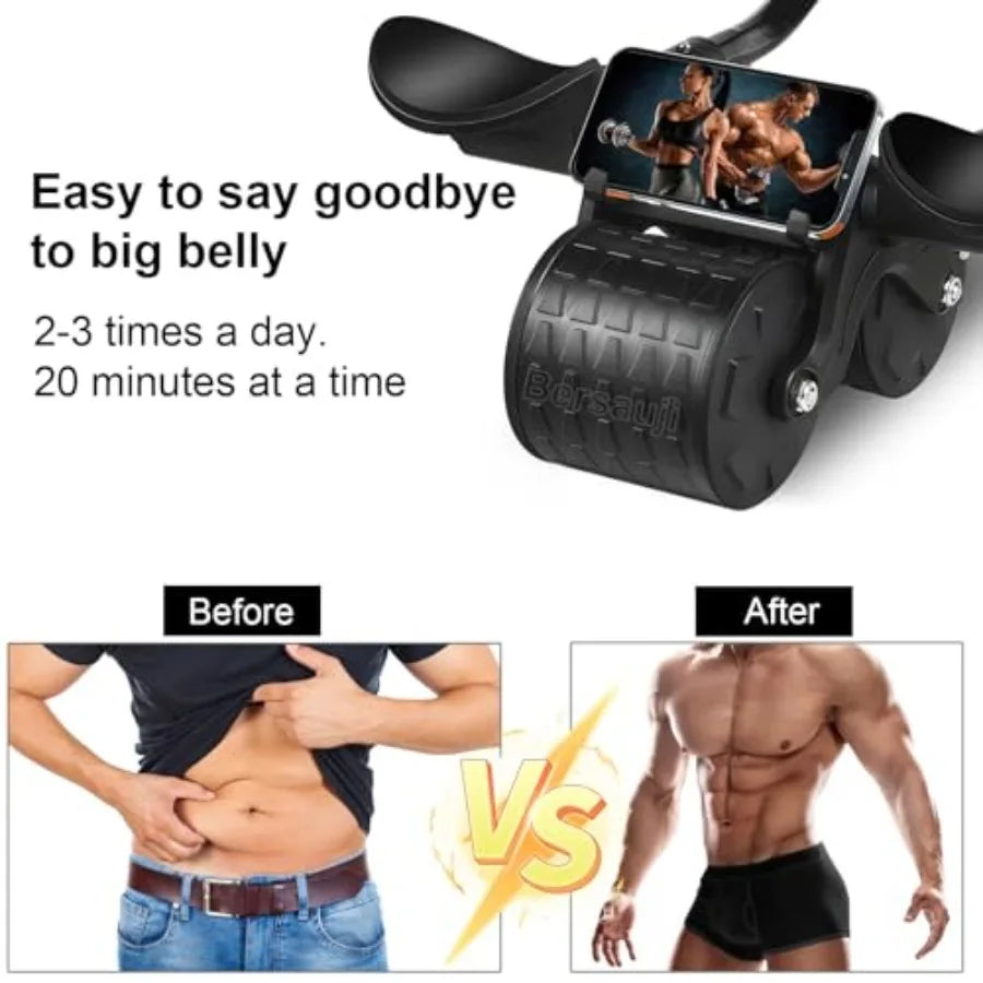 Automatic Rebound Abdominal Wheel With Knee Mat And Support