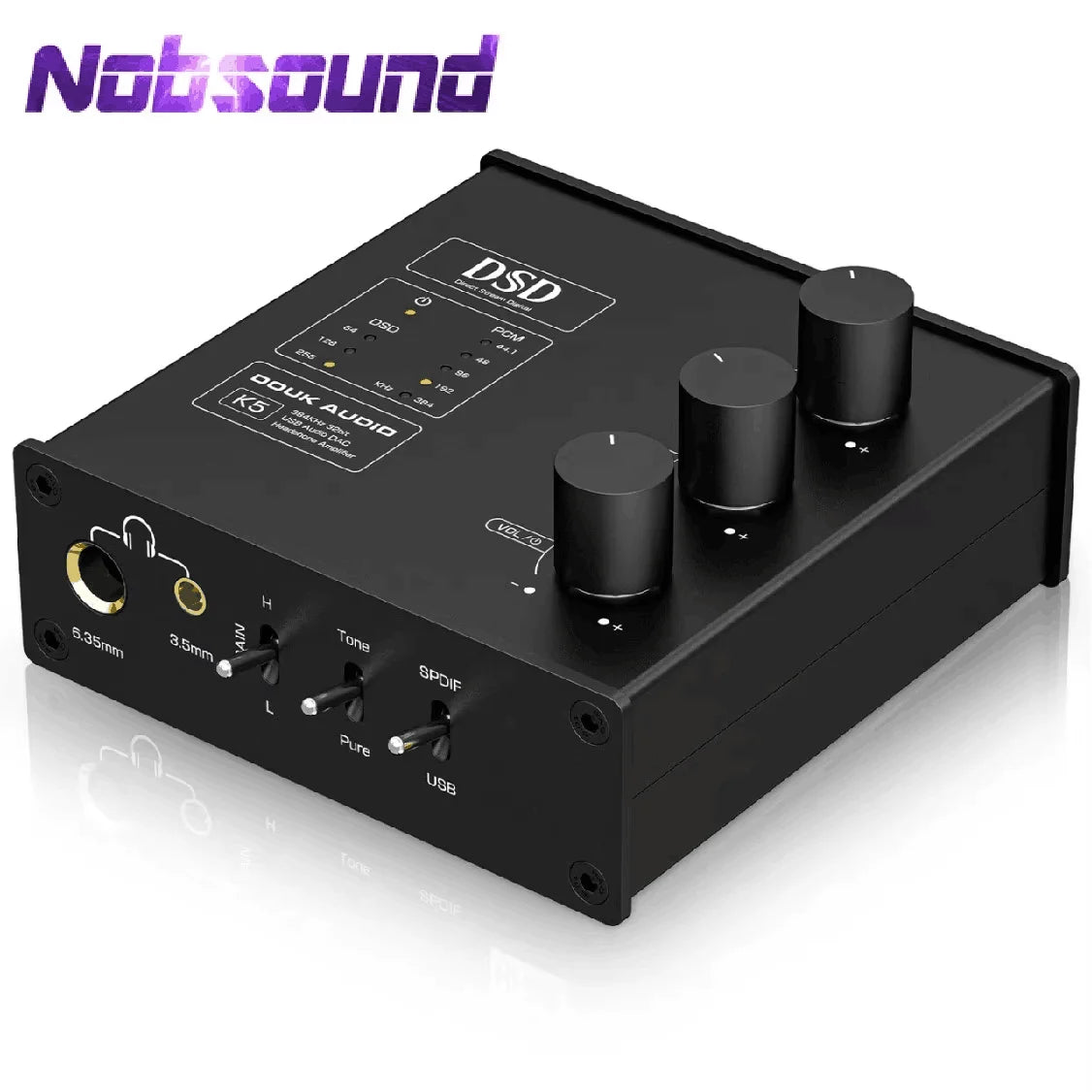 Nobsound K5 Mini ESS9038Q2M USB DAC Optical D/A Audio Converter Headphone Amplifier DSD256