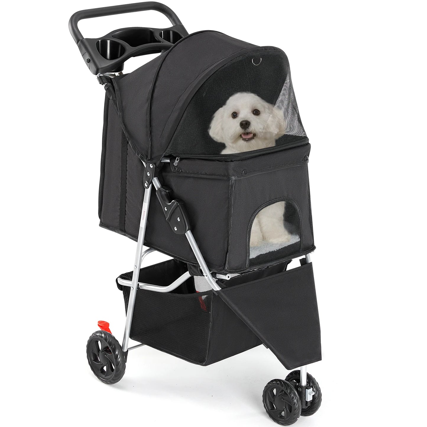 Foldable 3 Wheel Pet Stroller For Small Dogs And Cats