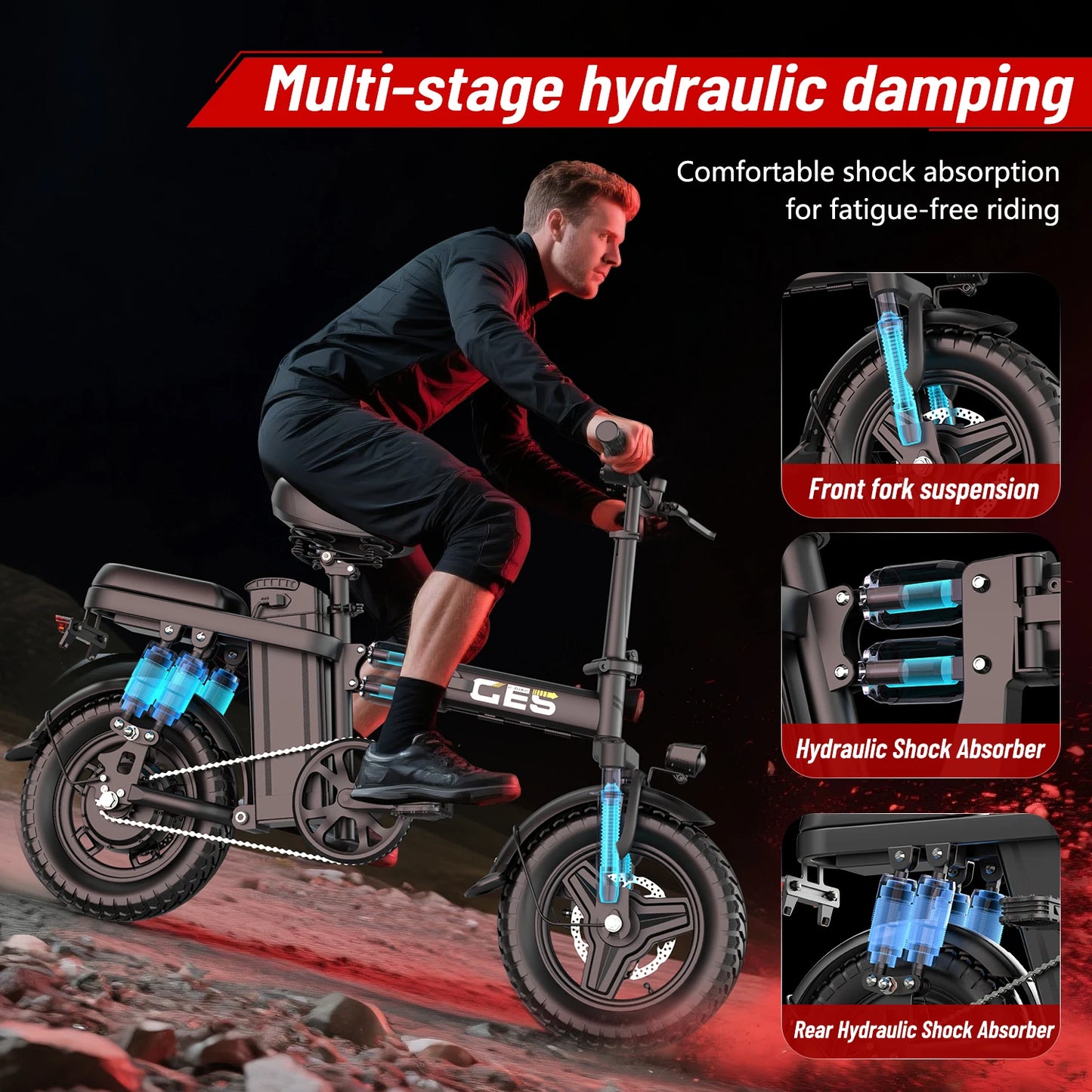 UPlee GE5 Electric Bike For Adults With 500W Peak Motor 48V 15Ah Removable Battery 14 Inch Folding Urban Leisure Ebike