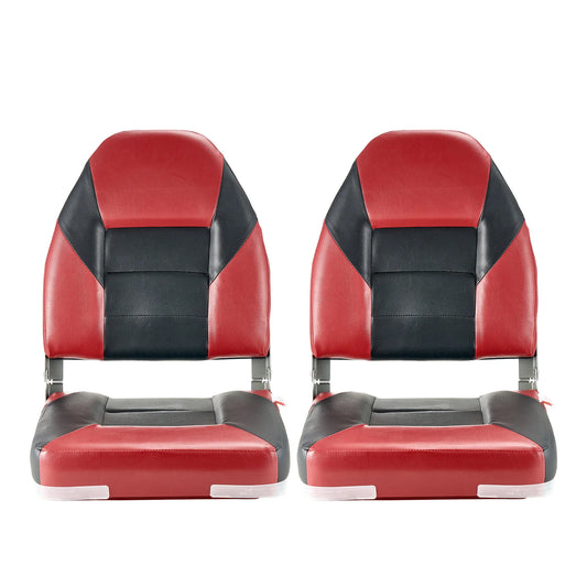 SucceBuy High Back Folding Boat Seat With Aluminum Hinges Waterproof PVC Leather Rugged Fishing Seat For Boats Yachts