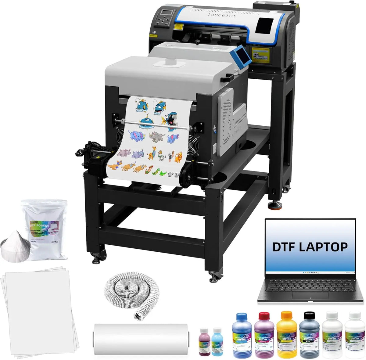 Lancelot A3 M1630 Pro DTF Printer Bundle – All-in-One Automatic T-Shirt Printing System with Powder Shaker & Heat Press Auto