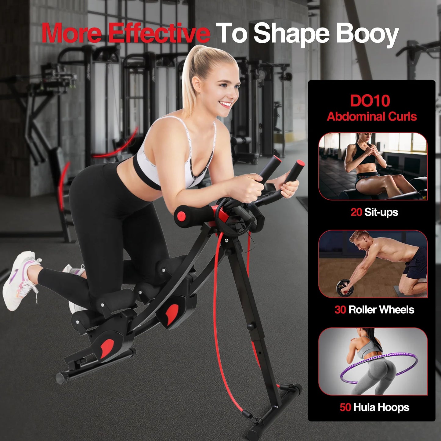 Dual Track Adjustable Foldable ABS Machine LCD Display Resistance Bands