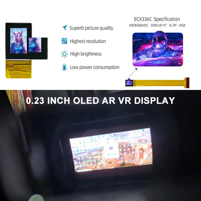 ECX336C Sony OLED High Resolution AMOLED Helmet AR Monocular Display