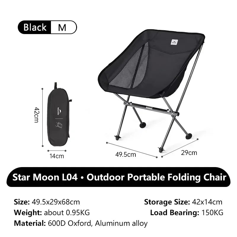 Naturehike Ultralight Folding Chair L04 Moon Chair 150kg Load Capacity