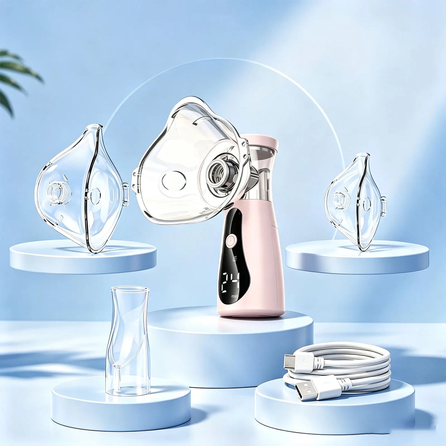 Portable Handheld Nebulizer Dual Mode With Auto Cleaning Travel COPD