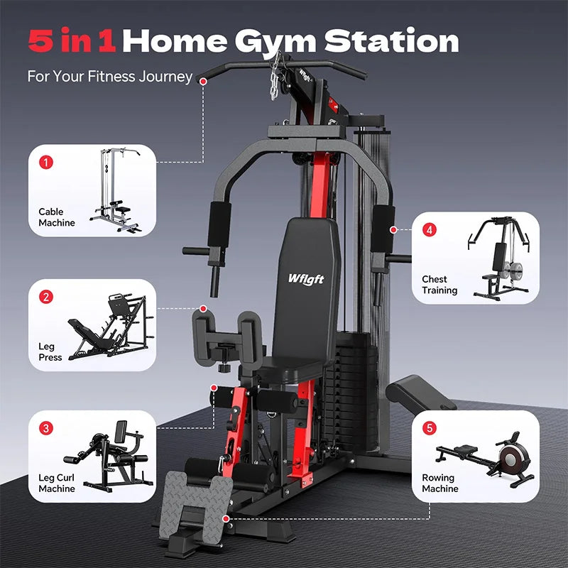 Pooboo Multifunction Home Gym Machine for Full Body Strength Training