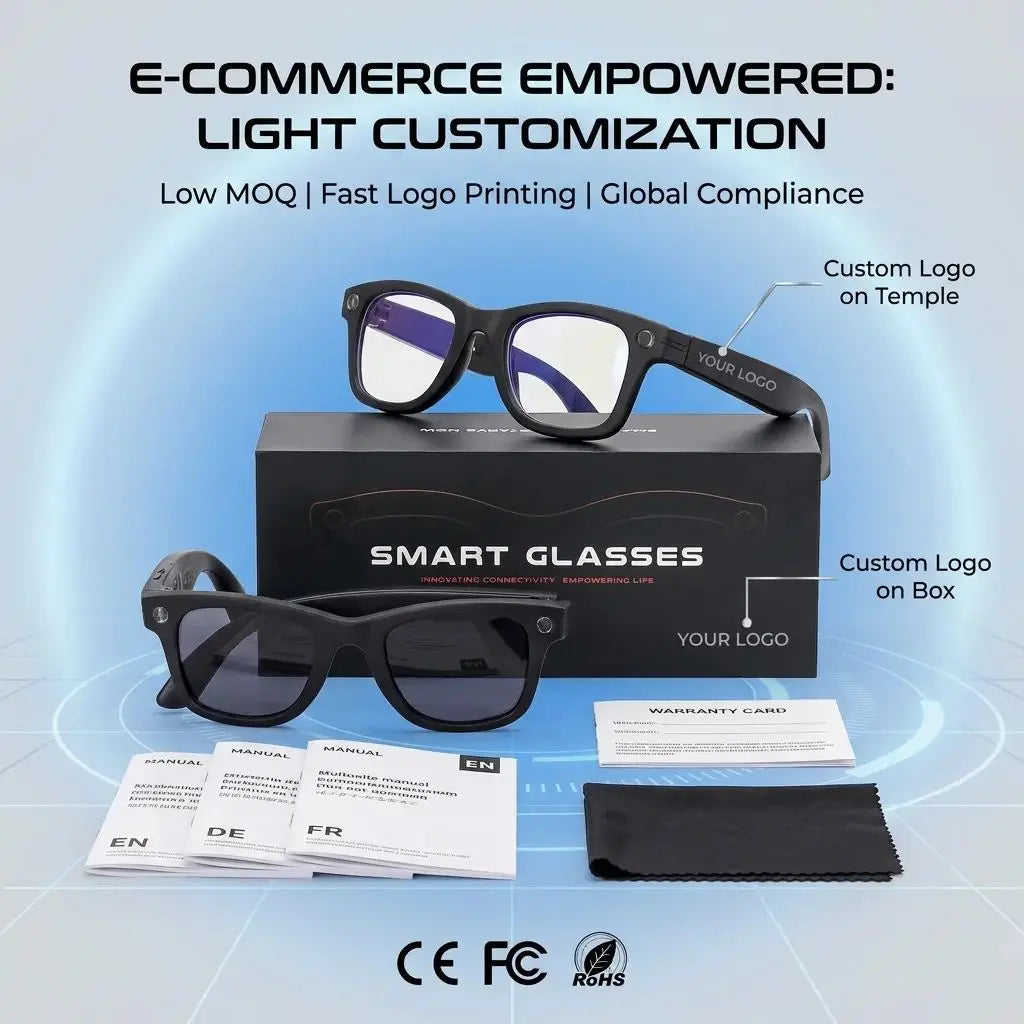 GS4 Max Smart Glasses Dual Lenses 8MP 1080p Video Camera