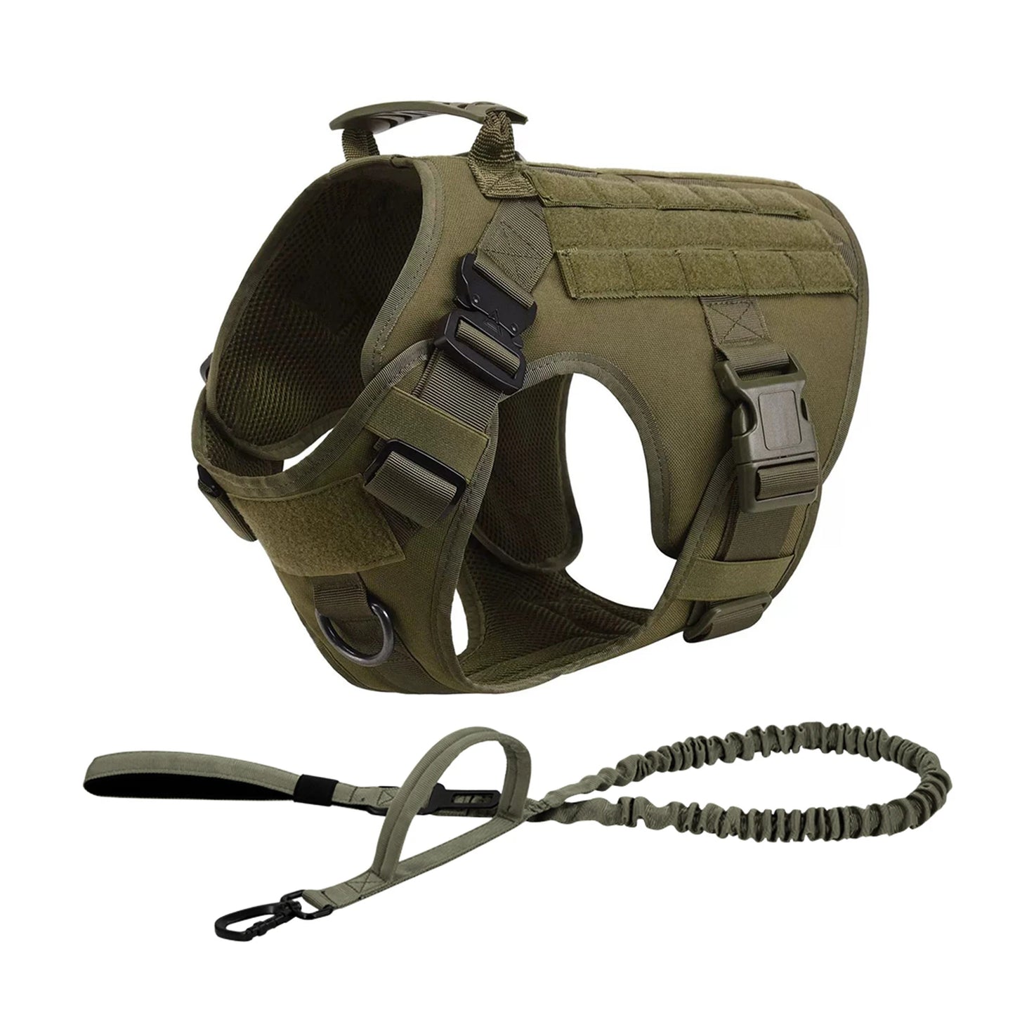 MOLLE Tactical Dog Harness With Padded Quick Release Buckles