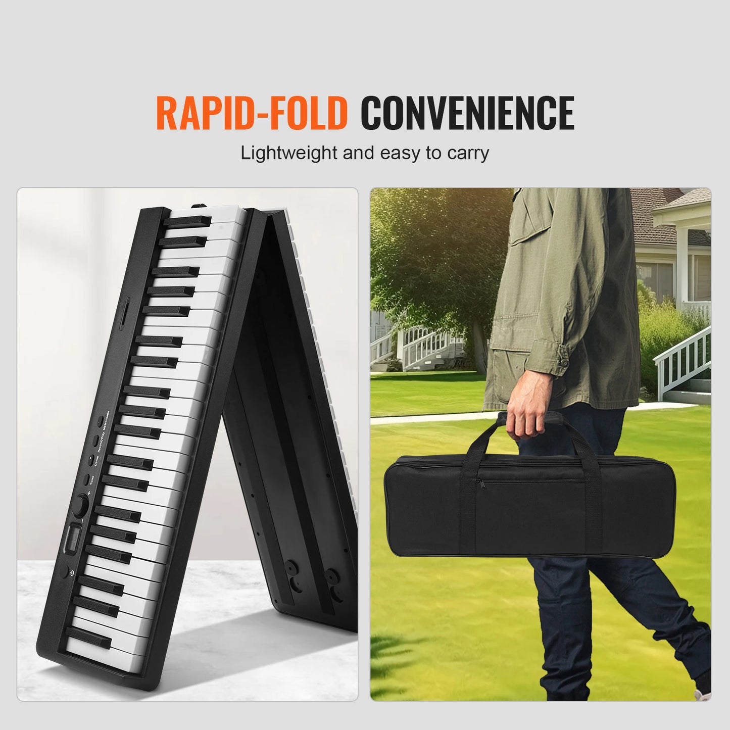 SucceBuy 88 Key Foldable Bluetooth MIDI Piano Keyboard For Beginners