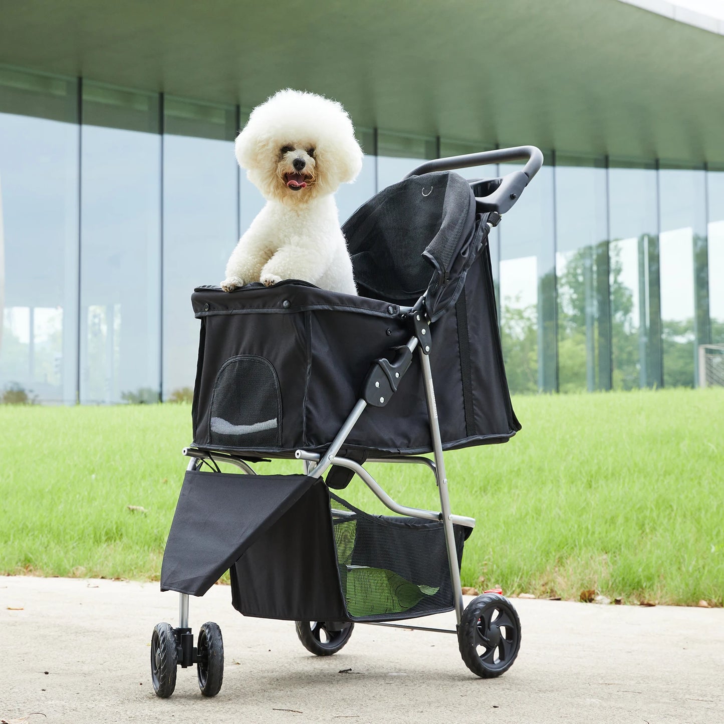 Foldable 3 Wheel Pet Stroller For Small Dogs And Cats