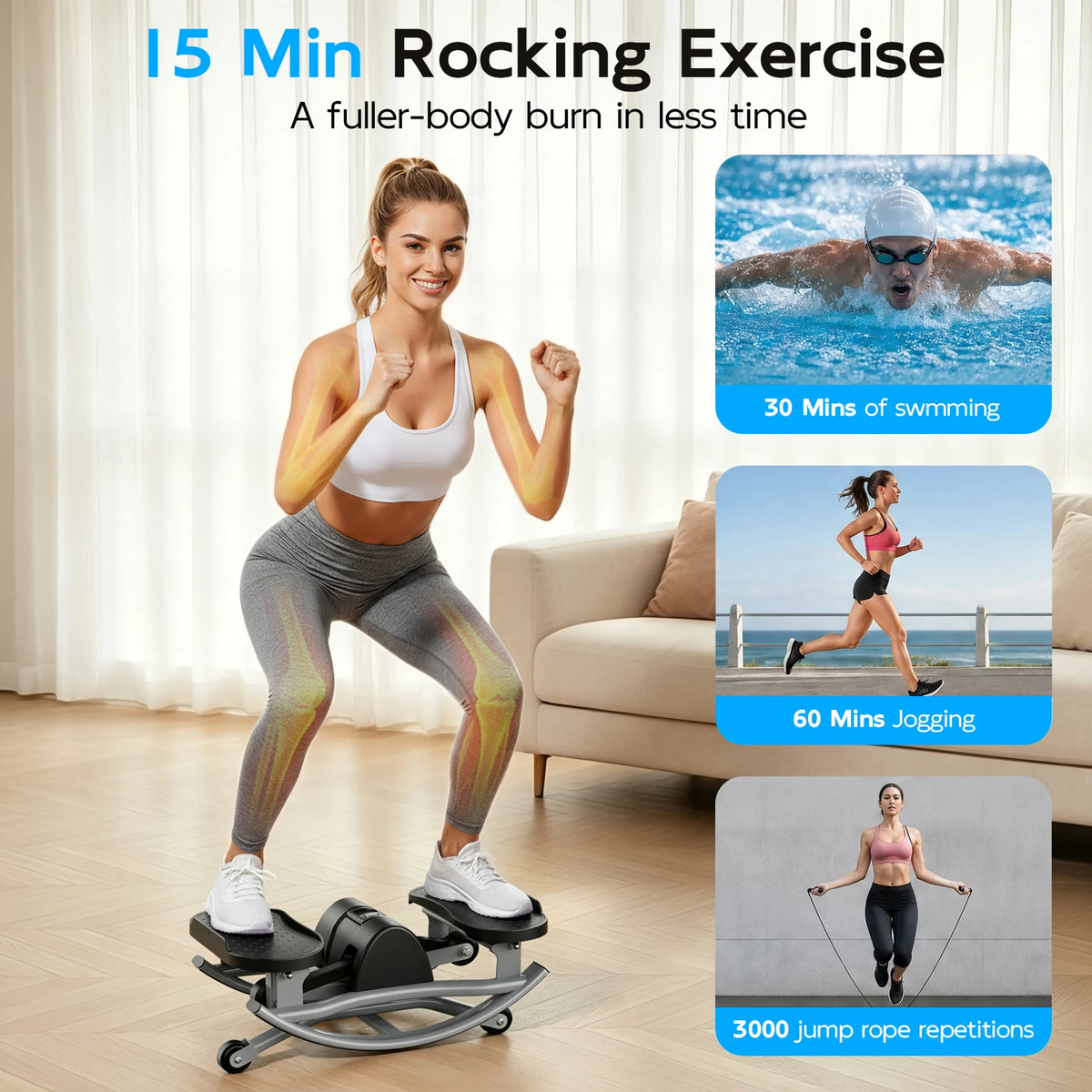 Twist Stepper Machine with Resistance Bands and Digital Display
