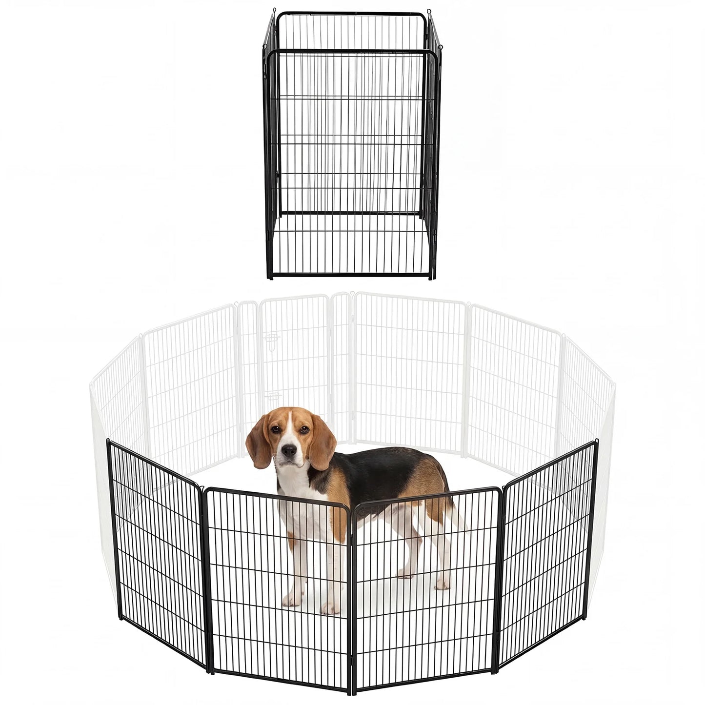 JHK Foldable 6 Panel Metal Dog Playpen 24 To 40 Inch Outdoor Yard Exercise Fence For Large Dogs