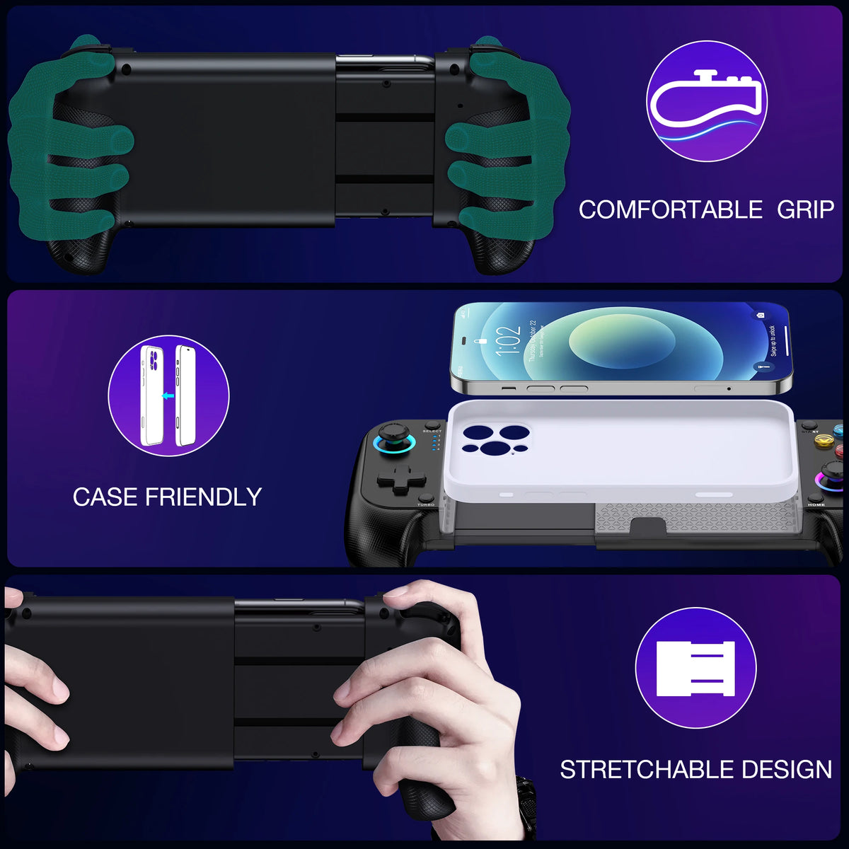 Beboncool MC100 Telescopic Wireless Bluetooth Game Controller for iOS Android