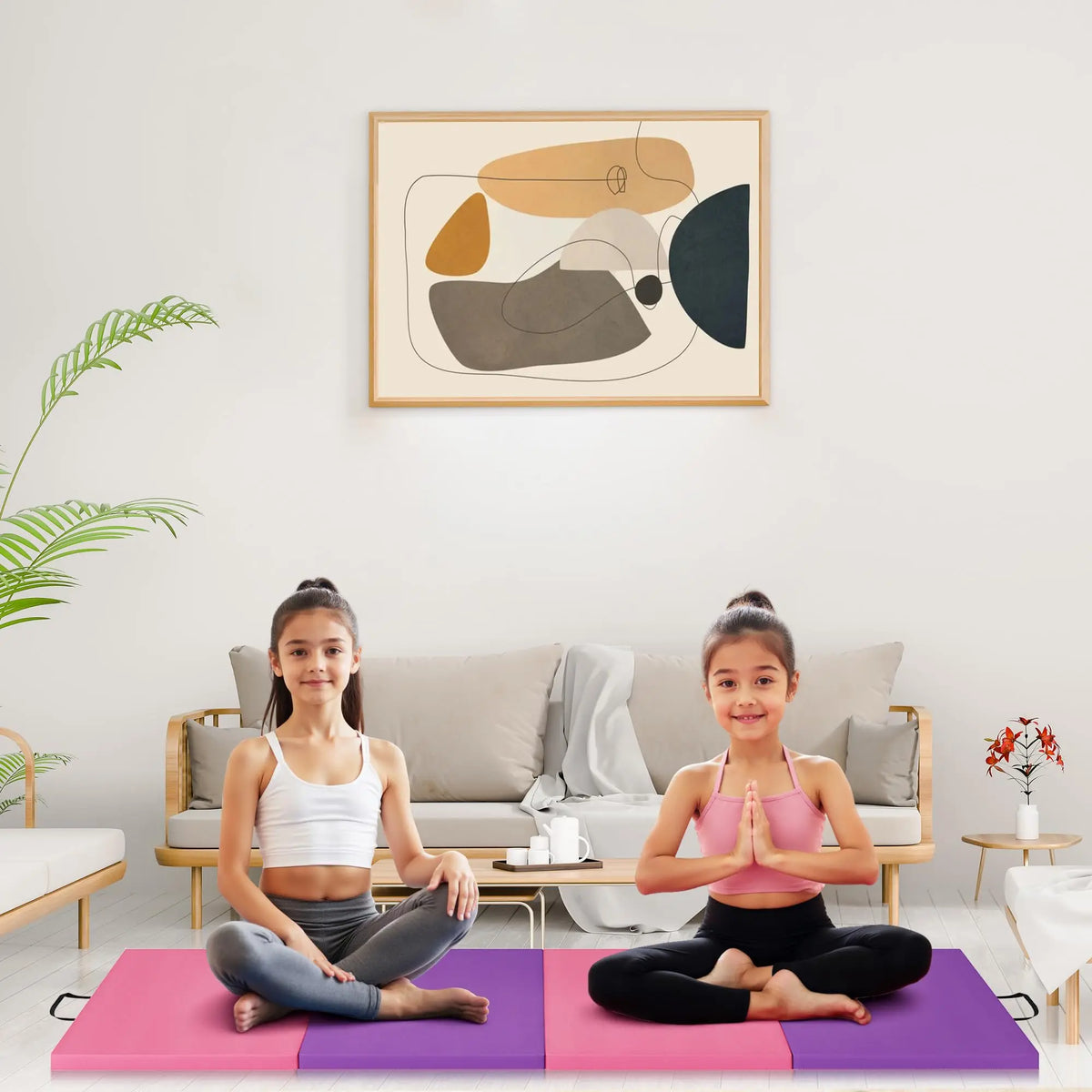HiMISS Folding Gymnastics Tumbling Mat for Yoga Pilates Home Fitness