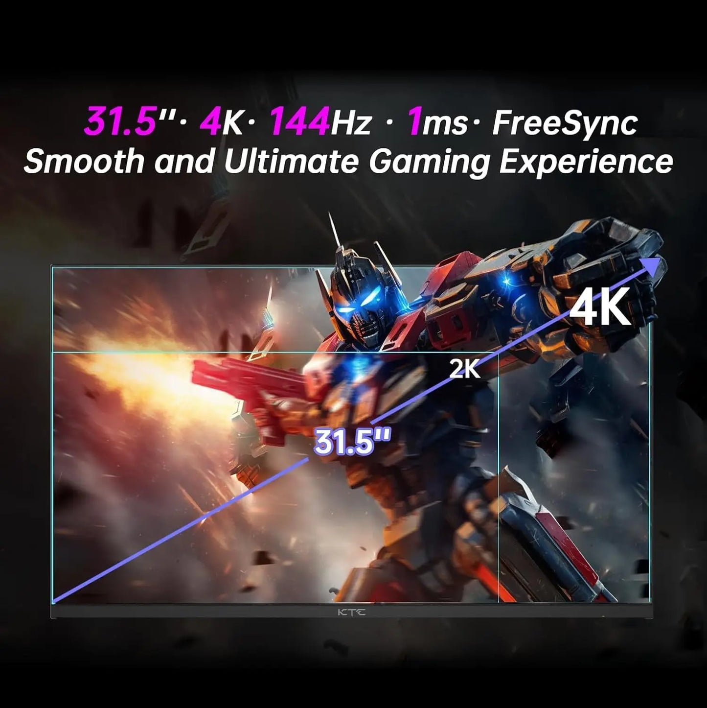 KTC 4K Mini LED Monitor HDR1000 Fast IPS TypeC 45W