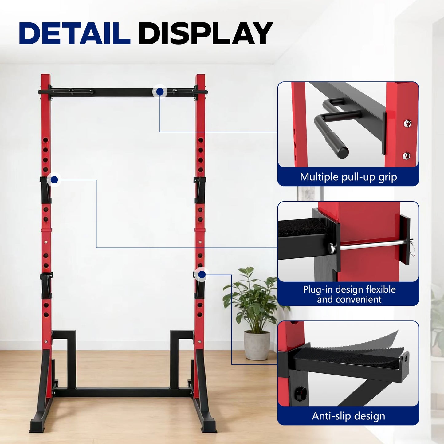 KERDOM Multifunction Power Rack With Pull Up And Dip Station