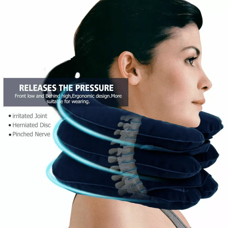 Adjustable Inflatable Neck Pillow Ergonomic Travel Comfort