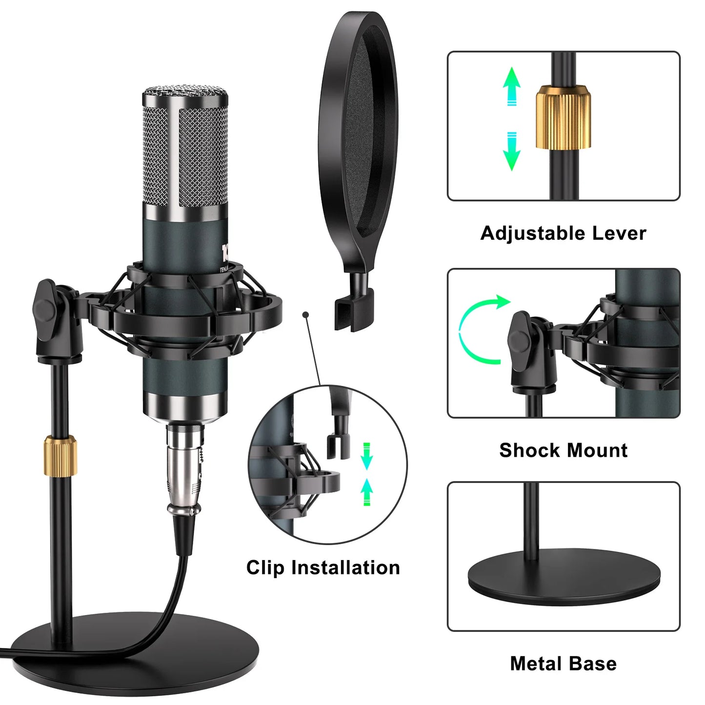 Tenlamp G10 P15 Mic Mixer for Podcast and DJ Studio