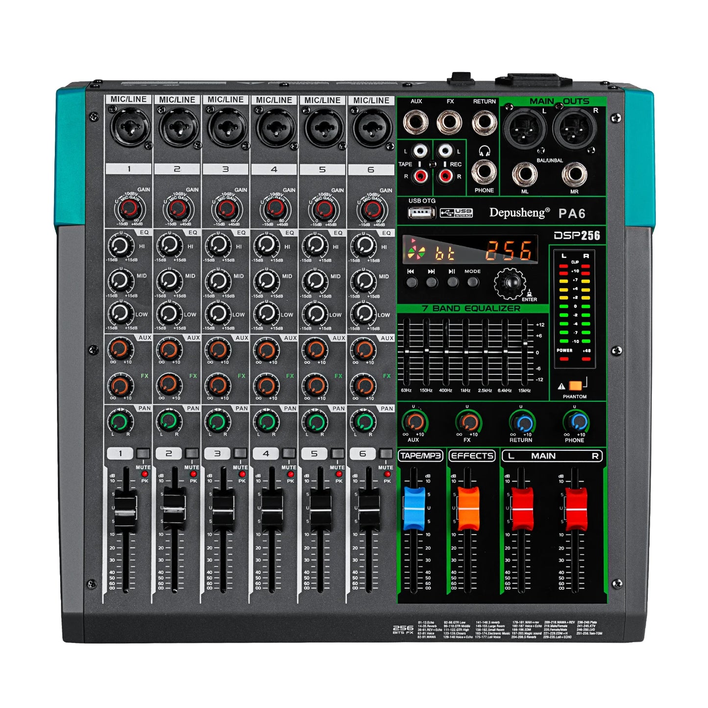 Depusheng MG Audio Mixer 6 8 12 16 Channel DJ Console