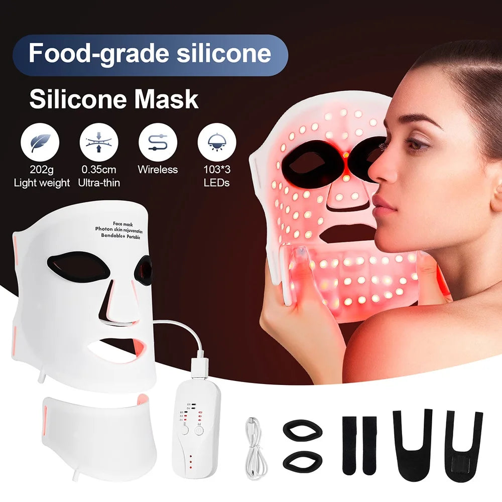Iebilif Silicone LED Mask With Photon Therapy For Skin Rejuvenation