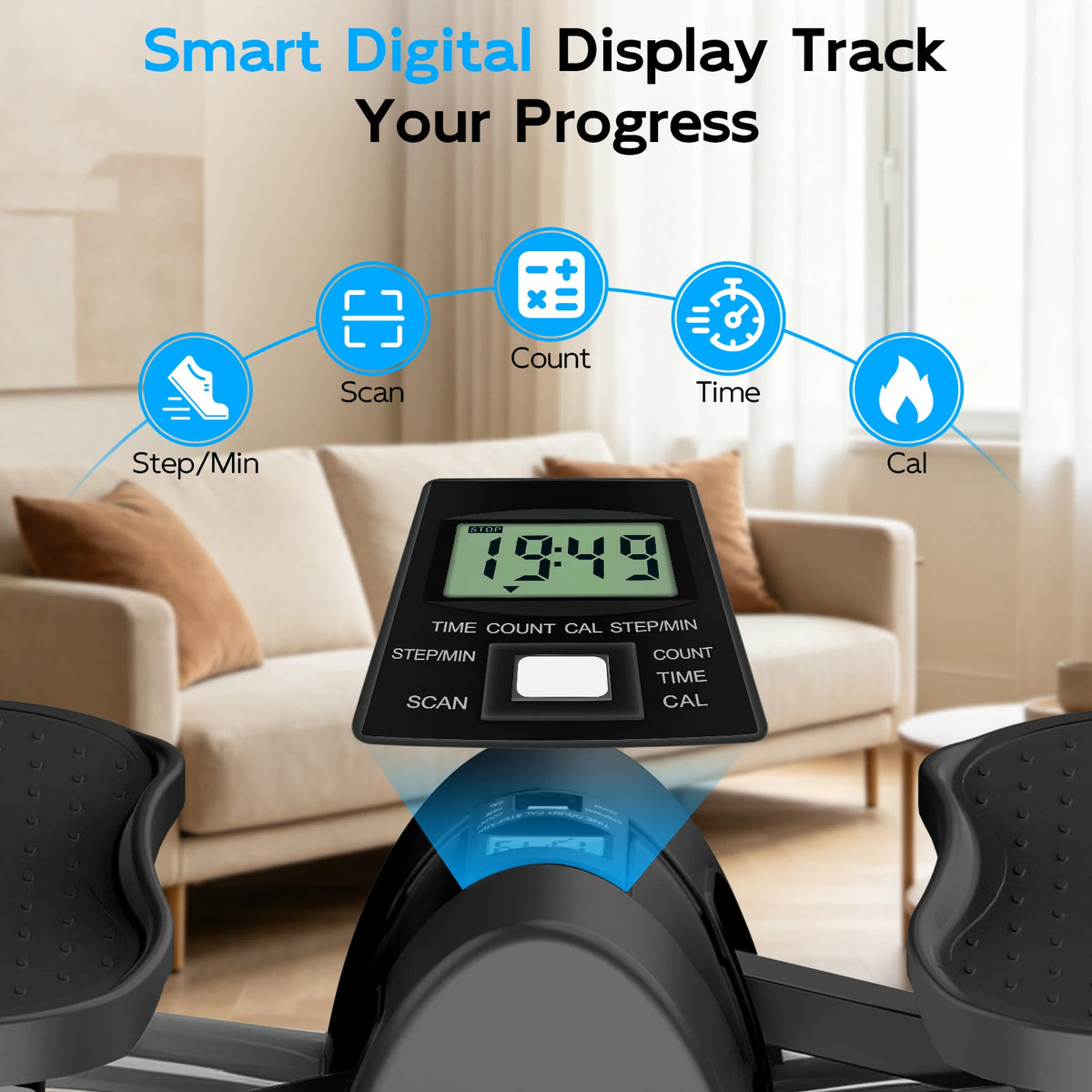 Twist Stepper Machine with Resistance Bands and Digital Display