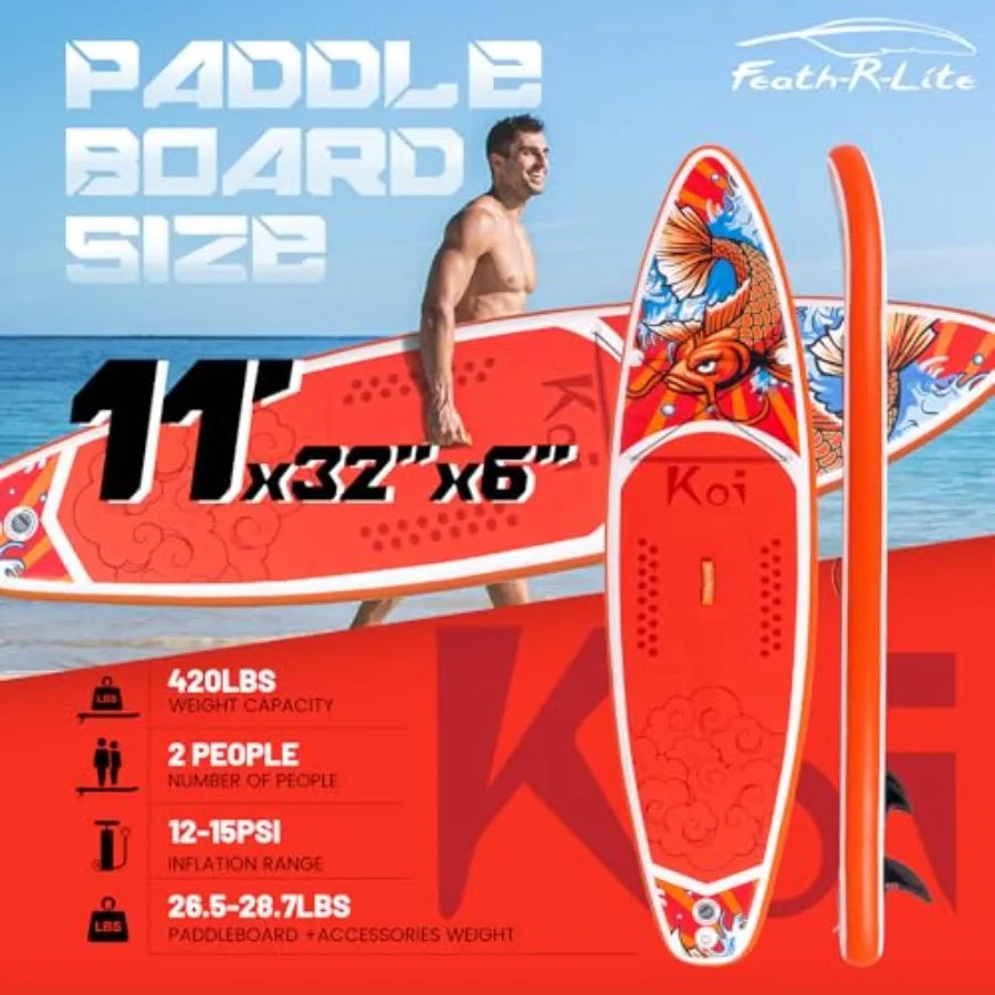 Inflatable Paddle Board Ultra Stable with Triple Fin Setup Durable PVC for Outdoor Water Sports Enthusiasts