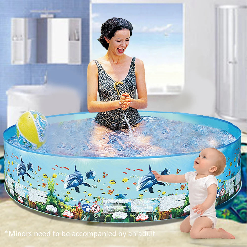 Shunmaii Inflatable Foldable Pool For Family Fun Easy Setup Durable Portable Outdoor Water Play