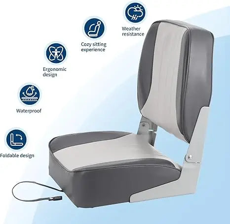 Boat Seats Low Back 2 Pack With Stainless Steel Screws Included Fold Down Chair For Fishing Boats Easy Install