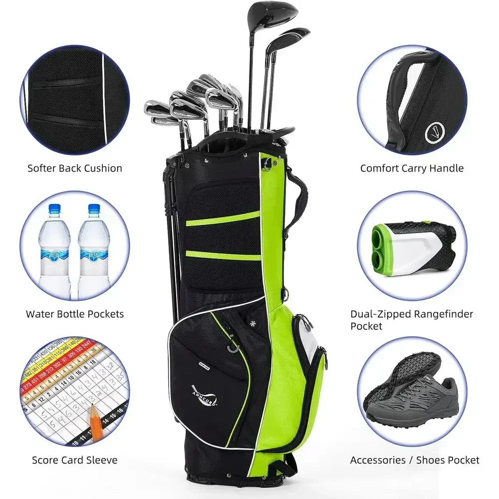 Waterproof Golf Stand Bag With Eight Pockets And Rain Cover