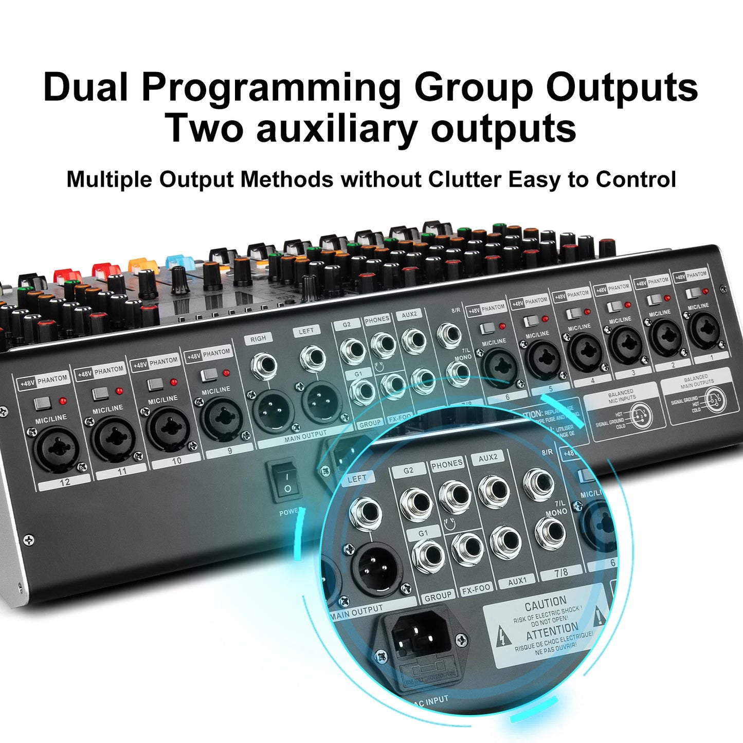 Depusheng 12 Channel Professional Audio Mixer With USB MP3