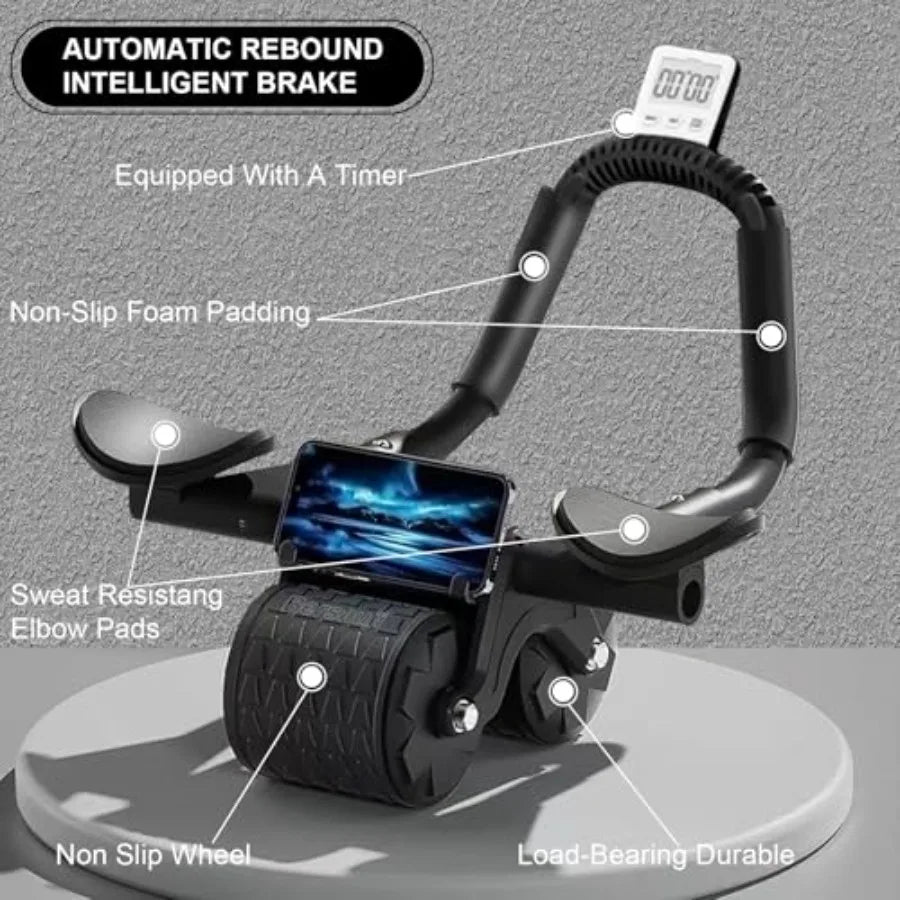 Automatic Rebound Abdominal Wheel With Knee Mat And Support