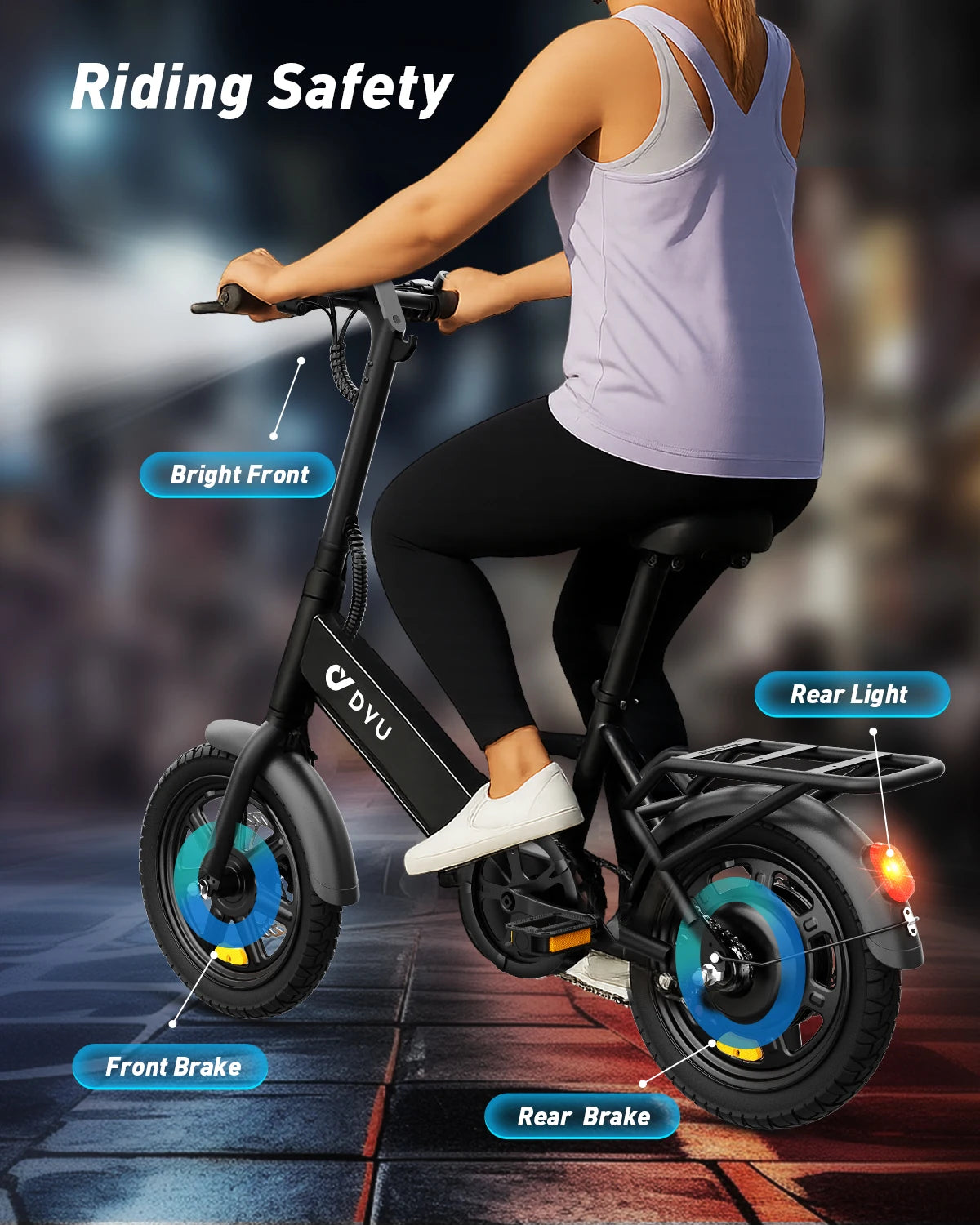 DYU C3 Folding Electric Bicycle 500W Peak Motor 280Wh Battery