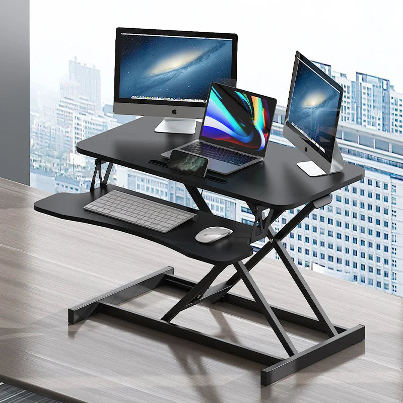 LISM Height Adjustable Desk Converter Sit Stand Dual Monitor Workspace