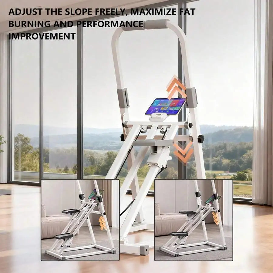 Foldable Stair Stepper With Adjustable Resistance And Phone Holder