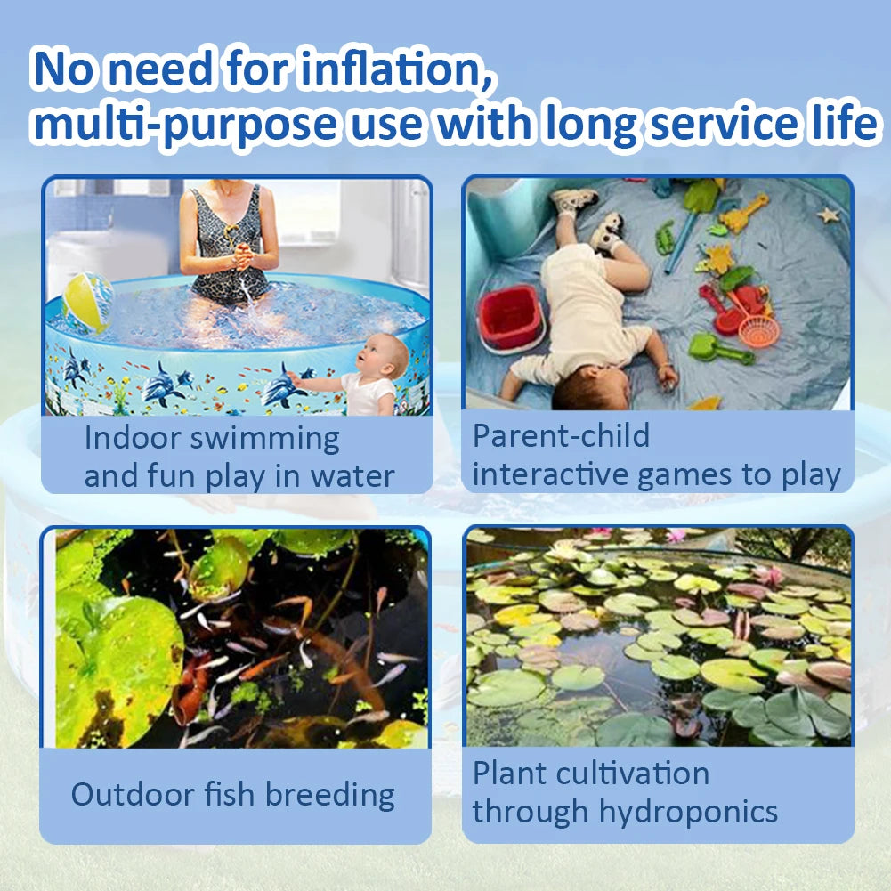 Shunmaii Inflatable Foldable Pool For Family Fun Easy Setup Durable Portable Outdoor Water Play