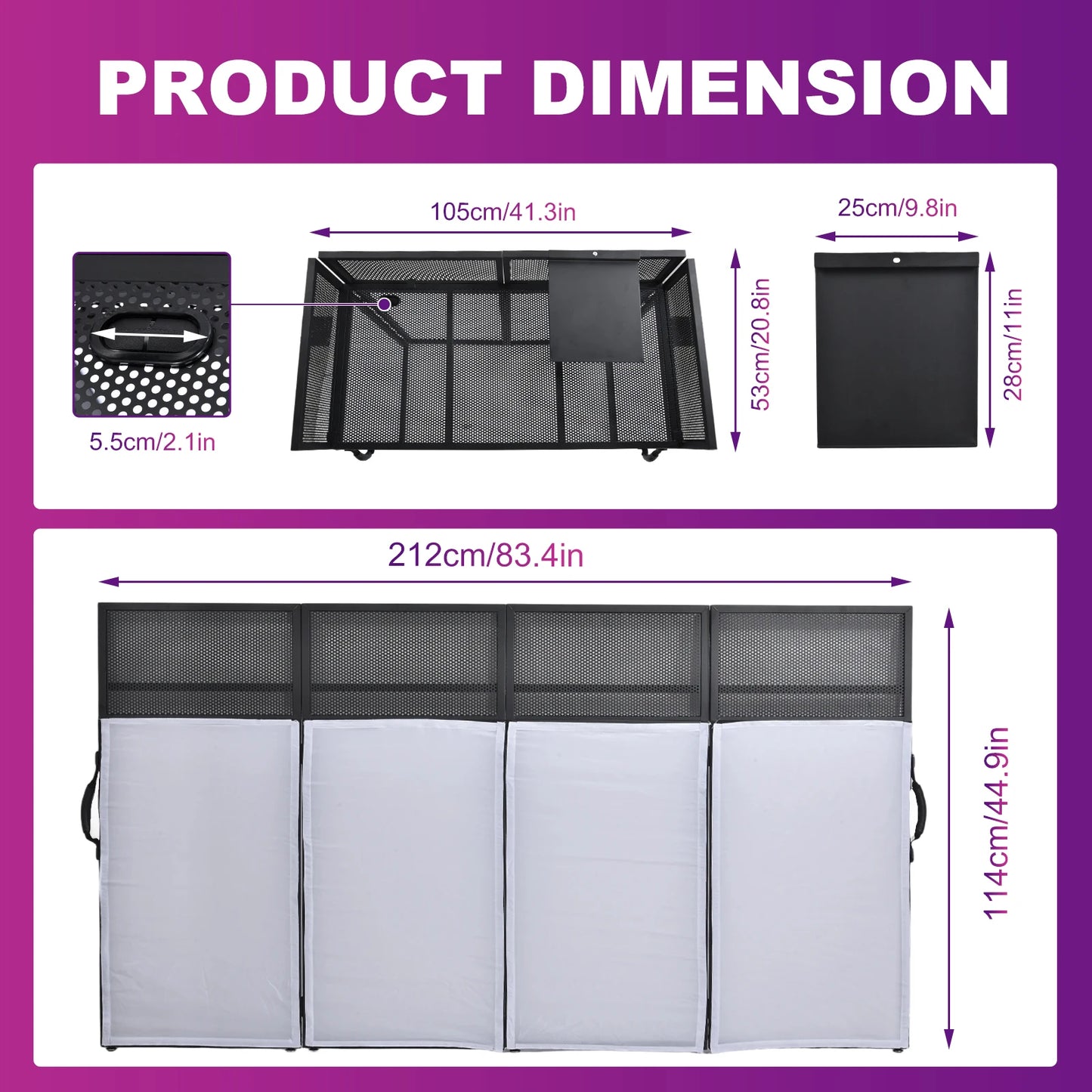 Height Adjustable Portable DJ Booth With Casters Recording Mixer Table
