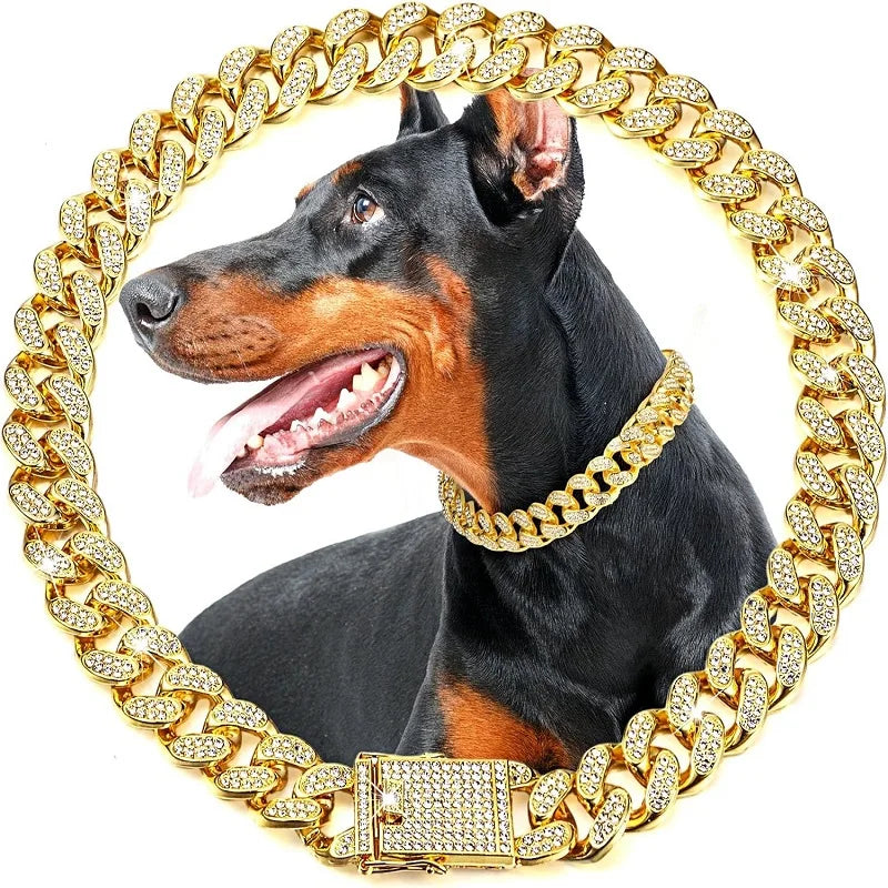 Luxury Stainless Steel Dog Chain Collar For All Sizes Of Dogs And Cats