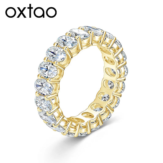 Oxtao Moissanite Eternity Ring 14K Gold Filled Wedding Band