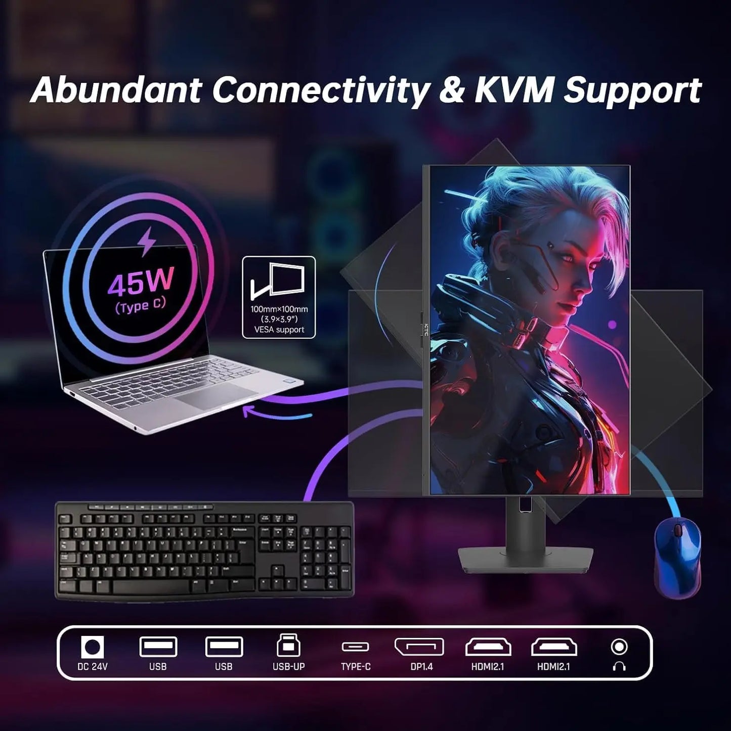 KTC 4K Mini LED Monitor HDR1000 Fast IPS TypeC 45W