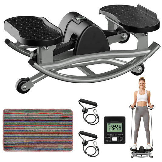 Twist Stepper Machine with Resistance Bands and Digital Display