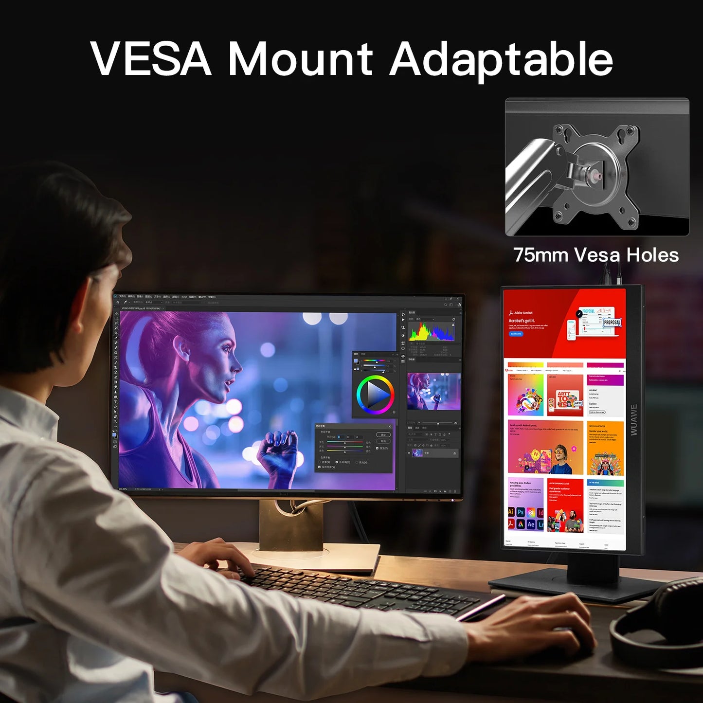 WUAWE Portable Laptop Monitor 1080P USB C HDMI HDR Travel Screen