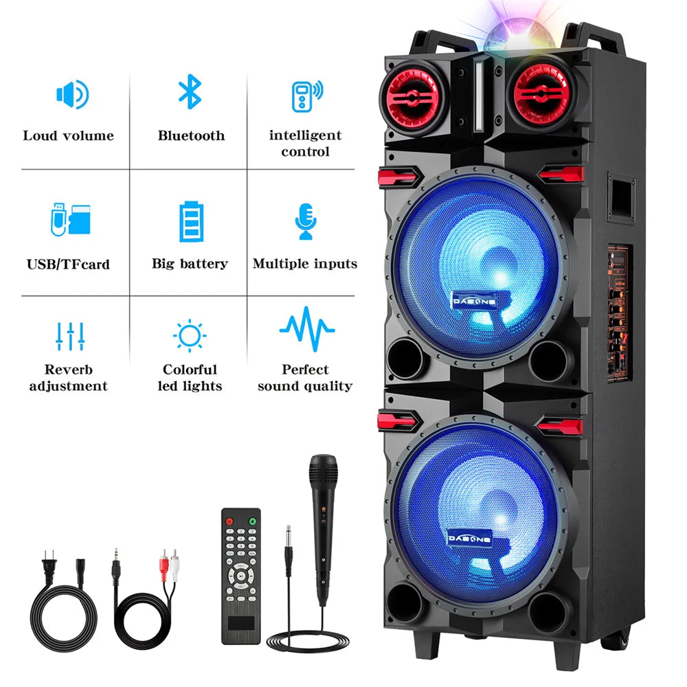 CURUK 9000W Portable Party Bluetooth Speaker USB FM TF LED