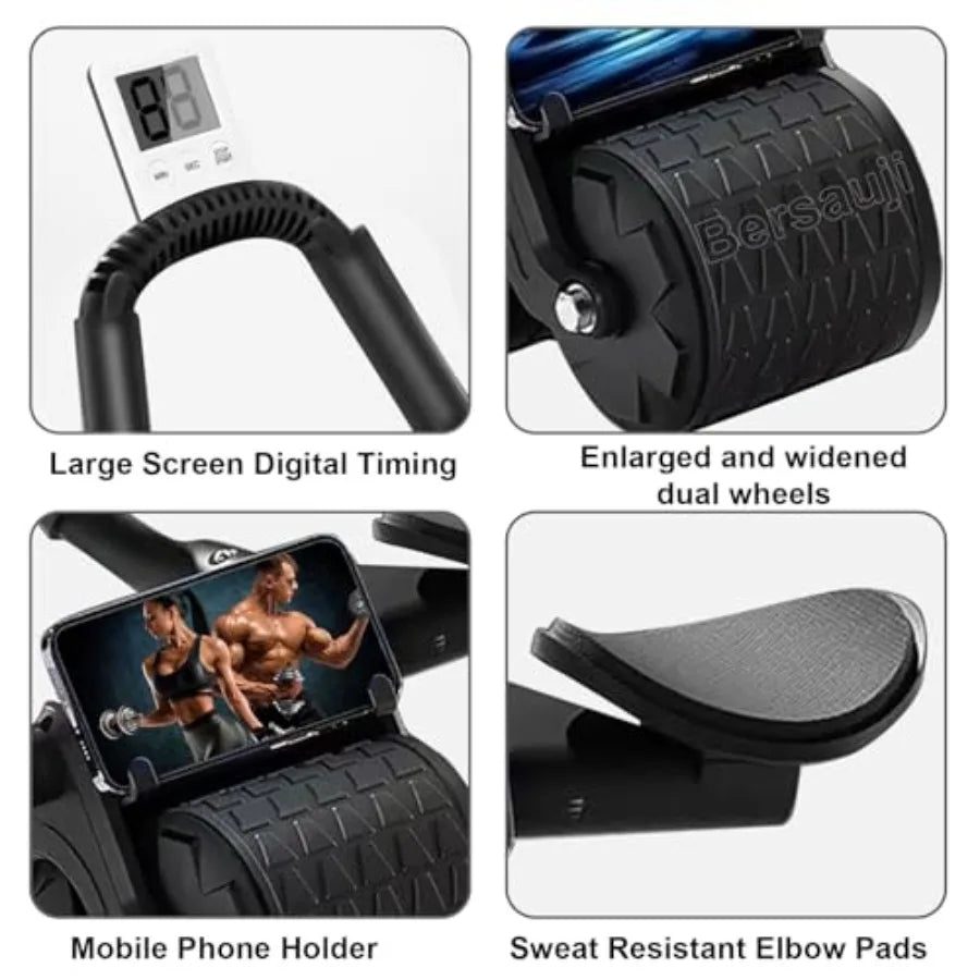 Automatic Rebound Abdominal Wheel With Knee Mat And Support
