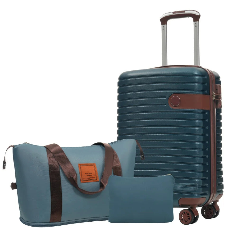 3 Piece Luggage Set Carry-On Hardshell ABS Spinner Wheels