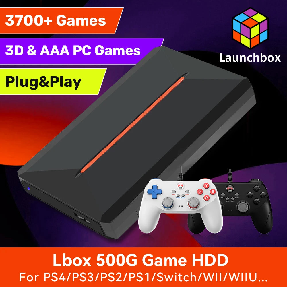 JMachen Launchbox 500GB Gaming Emulator For PS4 Switch PS3 PS2 Wii U