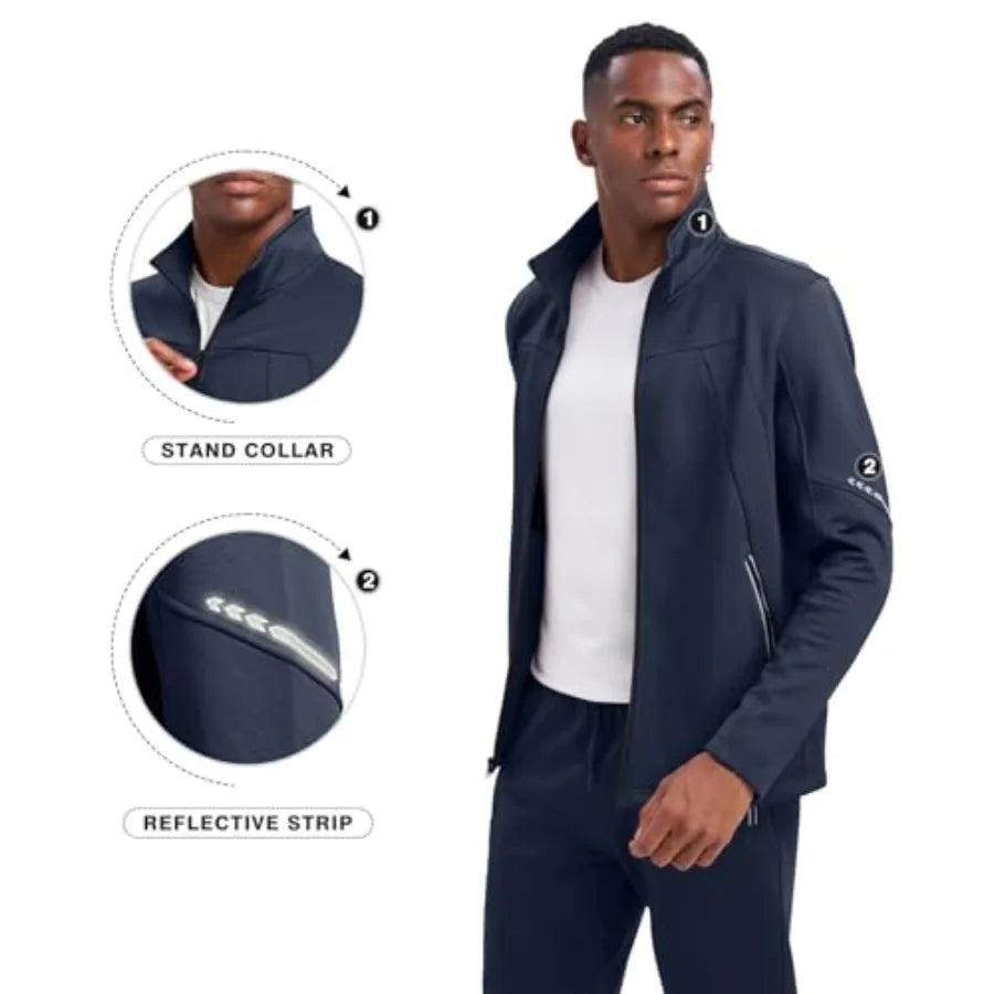 Rdruko Mens Fleece Tracksuit 2 Piece Winter Warm Athletic Jogging Set Perfect For Daily Training And Outdoor Wear
