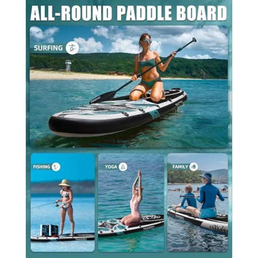 Inflatable Stand Up Paddle Board Ultra Stable Lightweight PVC Blue For Outdoor Water Sports Enthusiasts